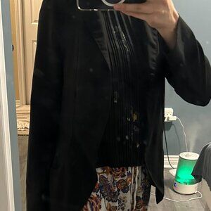 Black Blazer with Pockets Open Front